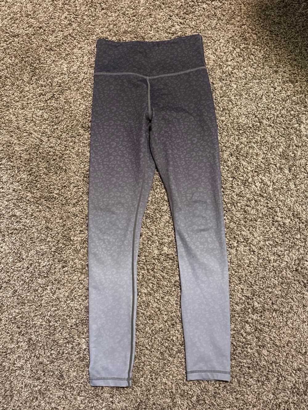 Ombre Gray High-Rise Leopard Print Leggings